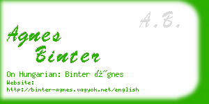 agnes binter business card